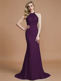 Trumpet/Mermaid Sleeveless Scoop Sweep/Brush Train Chiffon Bridesmaid Dresses TPP0005142