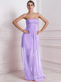 A-Line/Princess Strapless Sleeveless Beading Long Chiffon Bridesmaid Dresses TPP0005577