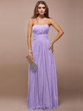 Sheath/Column Sweetheart Sleeveless Ruffles Long Bridesmaid Dresses TPP0005279