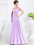 A-Line/Princess Sweetheart Sleeveless Chiffon Pleats Long Bridesmaid Dresses TPP0005559