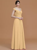 A-Line/Princess V-neck Sleeveless Floor-Length Lace Chiffon Bridesmaid Dresses TPP0005569