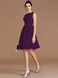 A-Line/Princess Sweetheart Sleeveless Lace Short/Mini Chiffon Bridesmaid Dresses TPP0005413