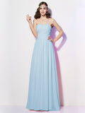 A-Line/Princess Sweetheart Sleeveless Long Pleats Chiffon Bridesmaid Dresses TPP0005097