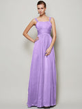 Sheath/Column Straps Sleeveless Pleats Long Chiffon Bridesmaid Dresses TPP0005157