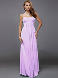 Sheath/Column Strapless Sleeveless Ruffles Long Chiffon Bridesmaid Dresses TPP0005426