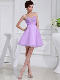 A-Line/Princess Beading Sweetheart Sleeveless Applique Elastic Woven Satin Organza Bridesmaid Dresses TPP0005651