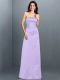 A-Line/Princess Strapless Sleeveless Long Satin Bridesmaid Dresses TPP0005704