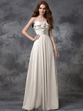 A-line/Princess Sweetheart Ruffles Sleeveless Long Chiffon Bridesmaid Dresses TPP0005598