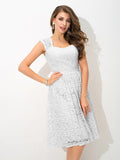 A-Line/Princess Straps Lace Sleeveless Short Lace Bridesmaid Dresses TPP0005186