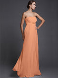 A-Line/Princess Strapless Sleeveless Beading Long Chiffon Bridesmaid Dresses TPP0005500