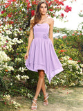 A-Line/Princess Sweetheart Hand-Made Flower Sleeveless Short Chiffon Bridesmaid Dresses TPP0005463