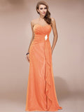 Sheath/Column Sweetheart Sleeveless Long Beading Ruffles Chiffon Bridesmaid Dresses TPP0005224