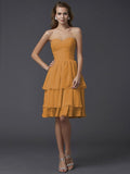 Sheath/Column Sweetheart Sleeveless Short Chiffon Bridesmaid Dresses TPP0005867