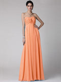 Sheath/Column Strapless Sleeveless Ruffles Long Chiffon Bridesmaid Dresses TPP0005816