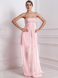 A-Line/Princess Strapless Sleeveless Beading Long Chiffon Bridesmaid Dresses TPP0005577