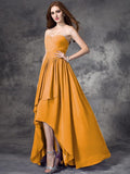 A-line/Princess Sweetheart Ruffles Sleeveless High Low Chiffon Bridesmaid Dresses TPP0005145