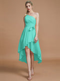 A-Line/Princess One-Shoulder Sleeveless Layers Asymmetrical Chiffon Bridesmaid Dresses TPP0005056