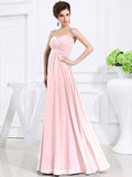 A-Line/Princess Sweetheart Sleeveless Chiffon Pleats Long Bridesmaid Dresses TPP0005559