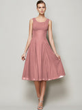 A-Line/Princess Straps Sleeveless Pleats Short Chiffon Bridesmaid Dresses TPP0005093