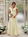 A-Line/Princess Chiffon Ruffles V-neck Sleeveless Sweep/Brush Train Bridesmaid Dresses TPP0004927