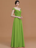 A-Line/Princess V-neck Sleeveless Floor-Length Lace Chiffon Bridesmaid Dresses TPP0005569