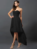 A-Line/Princess Sweetheart Pleats Sleeveless High Low Chiffon Bridesmaid Dresses TPP0005031