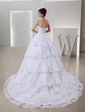 Beading Ball Gown Long Organza Sweetheart Applique Wedding Dresses TPP0006976