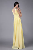 Sheath/Column V-neck Sleeveless Beading Long Chiffon Dresses TPP0004664