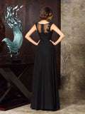 A-Line/Princess Scoop Applique Sleeveless Long Chiffon Mother of the Bride Dresses TPP0007066