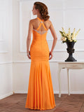 Trumpet/Mermaid Halter Sleeveless Beading Long Chiffon Dresses TPP0003356