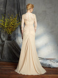 A-Line/Princess Sweetheart Lace 3/4 Sleeves Long Chiffon Mother of the Bride Dresses TPP0007175