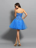 A-Line/Princess Sweetheart Beading Sleeveless Short Satin Cocktail Dresses TPP0008790