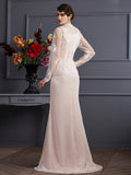 Sheath/Column Square Sleeveless Long Chiffon Mother of the Bride Dresses TPP0007276