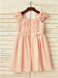 A-line/Princess Straps Sleeveless Layers Tea-Length Chiffon Flower Girl Dresses TPP0007925