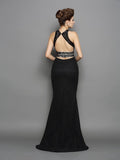 Trumpet/Mermaid High Neck Sleeveless Long Chiffon Two Piece Dresses TPP0003791