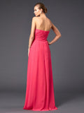 Sheath/Column Sweetheart Sleeveless Ruffles Long Chiffon Dresses TPP0003192