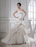 Trumpet/Mermaid Beading Long Satin Sleeveless Strapless Wedding Dresses TPP0006951