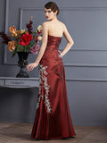 Sheath/Column Strapless Sleeveless Beading Long Taffeta Dresses TPP0002667