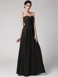 Sheath/Column Sweetheart Sleeveless Pleats Long Chiffon Bridesmaid Dresses TPP0005844