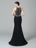 Trumpet/Mermaid Jewel Rhinestone Sleeveless Long Chiffon Dresses TPP0002601