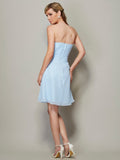 A-Line/Princess Sweetheart Sleeveless Hand-Made Flower Short Chiffon Homecoming Dresses TPP0008726