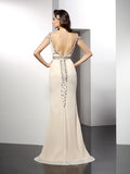 Trumpet/Mermaid Sweetheart Sleeveless Long Chiffon Dresses TPP0003636