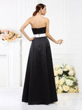 A-Line/Princess Strapless Sash/Ribbon/Belt Sleeveless Long Satin Bridesmaid Dresses TPP0005754