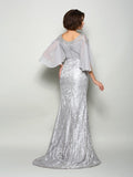 Trumpet/Mermaid Scoop Lace 1/2 Sleeves Long Chiffon Mother of the Bride Dresses TPP0007107