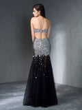 Sheath/Column Strapless Sequin Sleeveless Long Satin Dresses TPP0002738