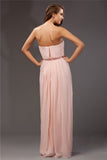 Sheath/Column Strapless Sleeveless Long Ruffles Chiffon Dresses TPP0004297