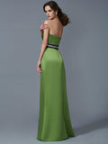 Sheath/Column Strapless Sleeveless Sash/Ribbon/Belt Long Satin Bridesmaid Dresses TPP0005292