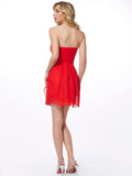 Sheath/Column Sweetheart Sleeveless Ruffles Short Chiffon Homecoming Dresses TPP0008767