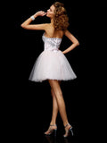 A-Line/Princess Sweetheart Sleeveless Beading Short Organza Homecoming Dresses TPP0008421