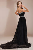 Sheath/Column Sweetheart Sleeveless Beading Long Chiffon Dresses TPP0003575